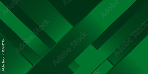 Abstract Geometric Green Background with Diagonal Lines and Gradient.