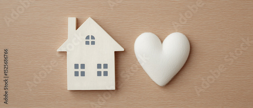 Heart and House Symbolize Love and Home Comfort