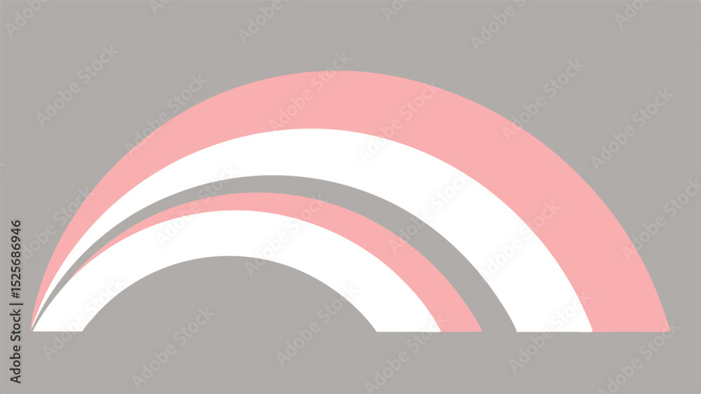 Fototapeta premium Abstract rainbow design in soft pastel colors with transparent background.