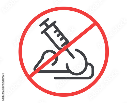 No animal cruelty no experiments on animals isolated icon. Vector flat graphic design illustration