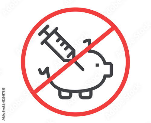 No animal cruelty no experiments on animals isolated icon. Vector flat graphic design illustration