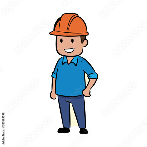 vector of funny cartoon builder generative ia