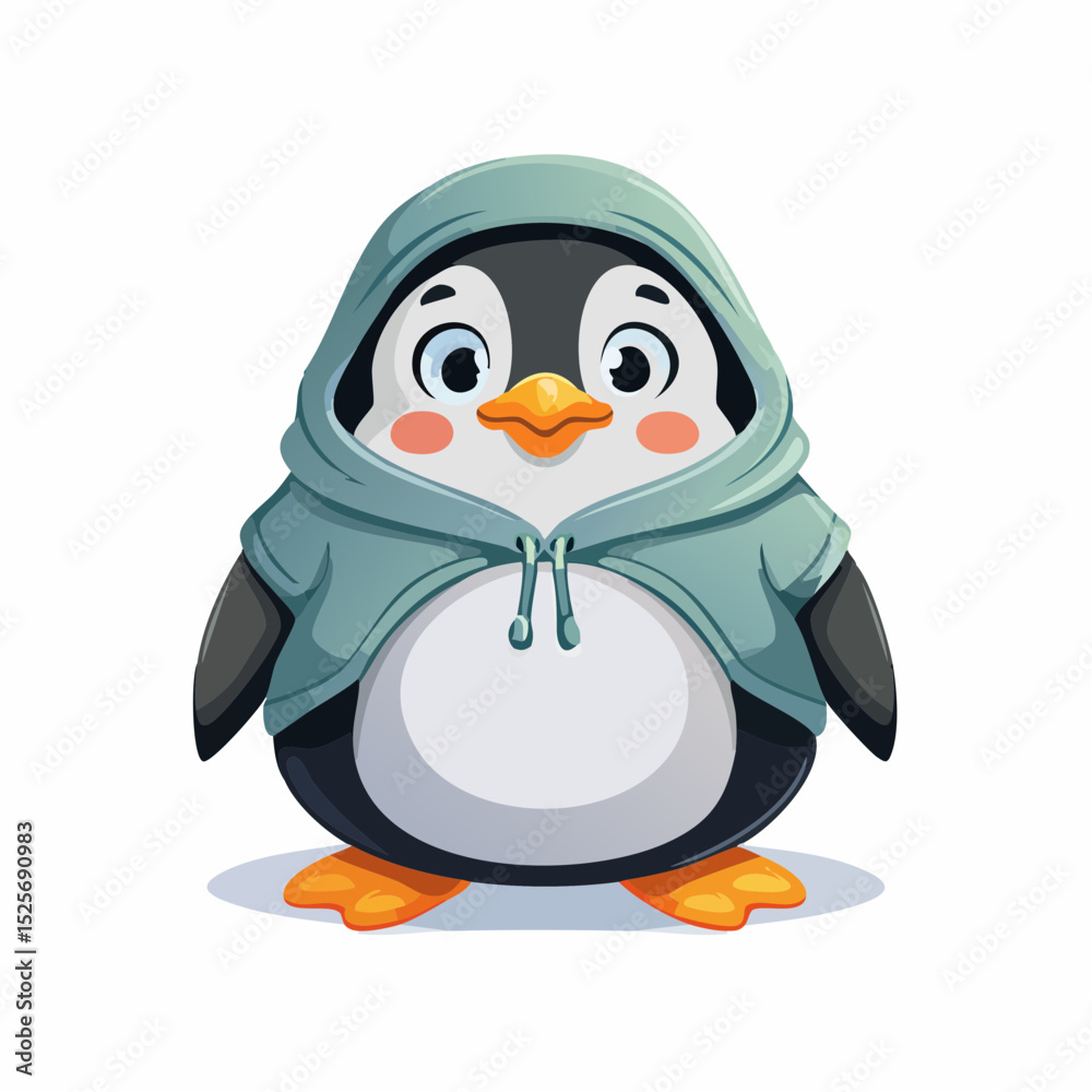 Obraz premium Chubby penguin wearing a hoodie 