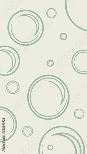 Abstract design with mint green circles on a white background for versatile usage