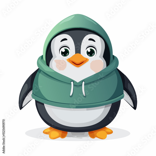 Chubby penguin wearing a hoodie
