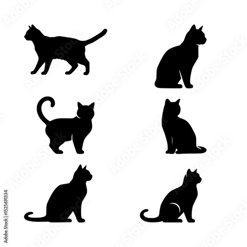 black silhouettes of cats