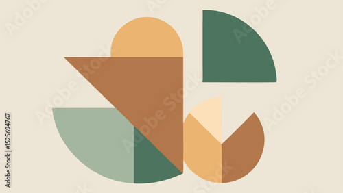 Geometric abstract composition with earthy tones shapes for modern design projects
