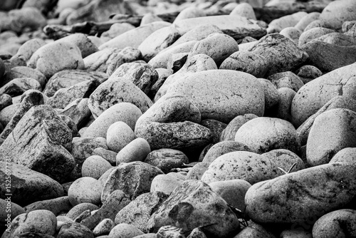 Black And White Of Large Rocks On Acadia Beach