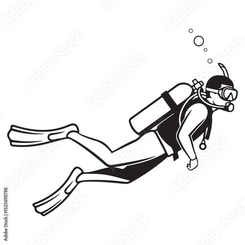 Scuba diver vector image