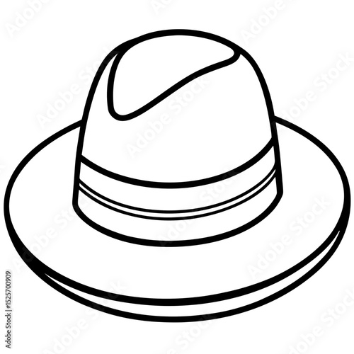 Simple Hat Vector on White Background
