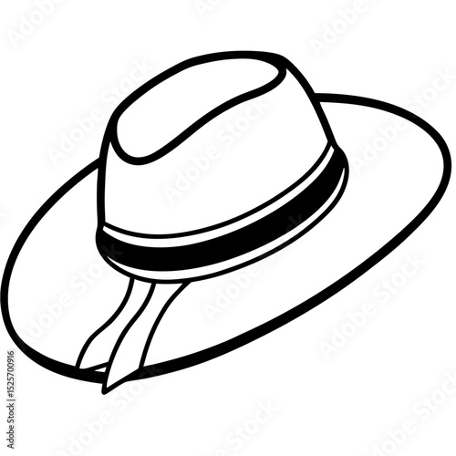 Simple Hat Vector on White Background
