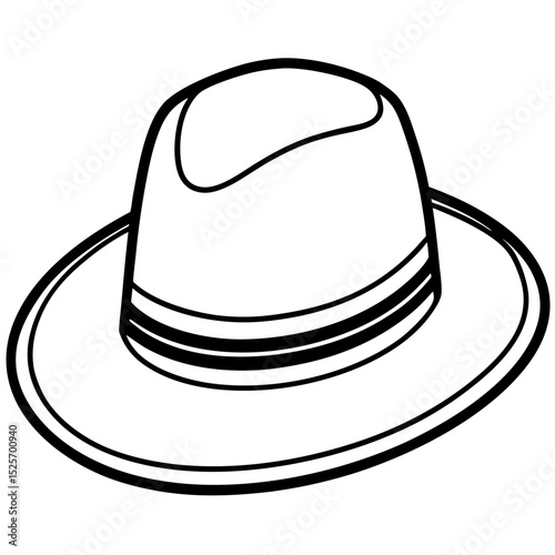 Simple Hat Vector on White Background