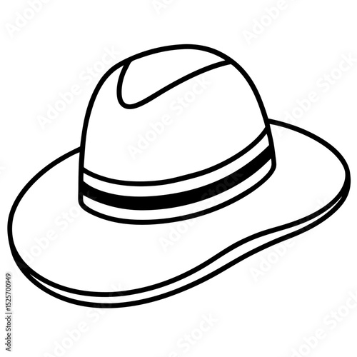 Simple Hat Vector on White Background
