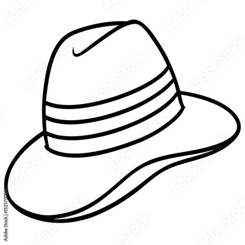 Simple Hat Vector on White Background