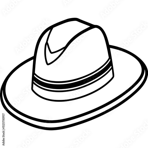 Simple Hat Vector on White Background