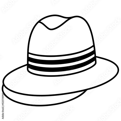 Simple Hat Vector on White Background
