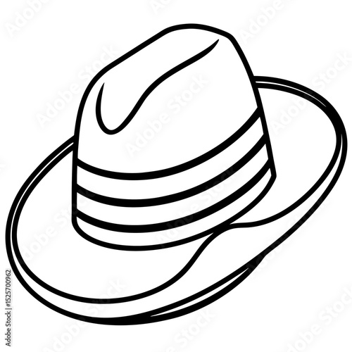 Simple Hat Vector on White Background