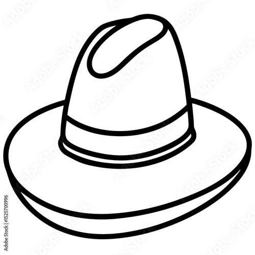 Simple Hat Vector on White Background
