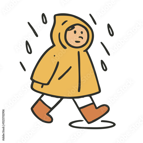 Doodle of a guy in raincoat