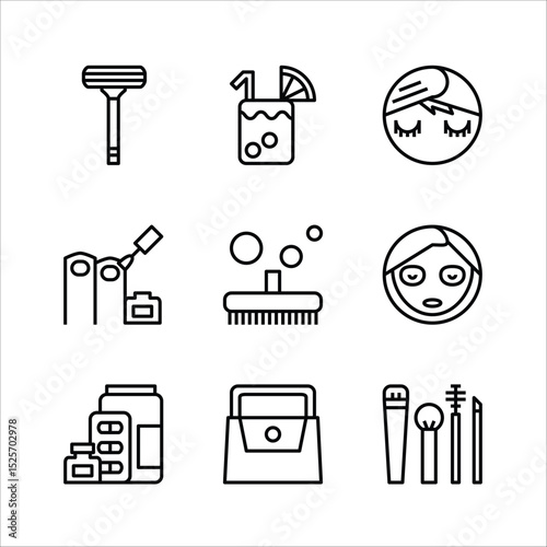 Beauty finds its fashion in nine black and white line drawings of products and tools