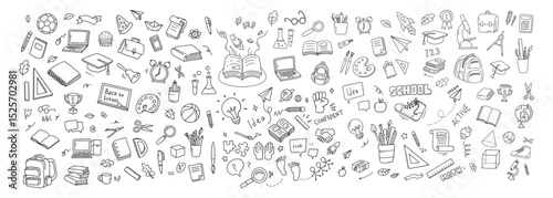 Back to school and education doodle elements