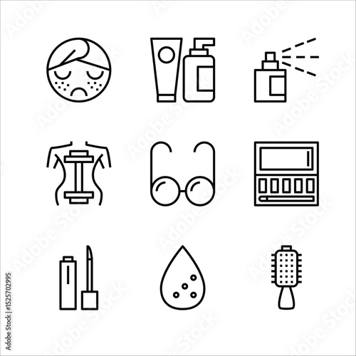 Beauty finds its fashion in nine black and white line drawings of products and tools
