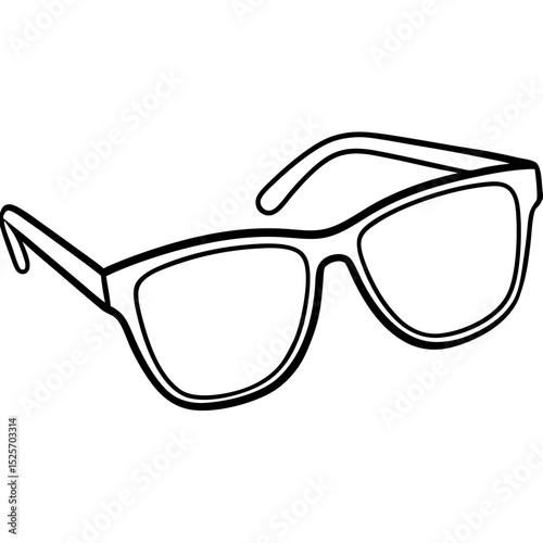 Minimal Glasses Vector on White Background