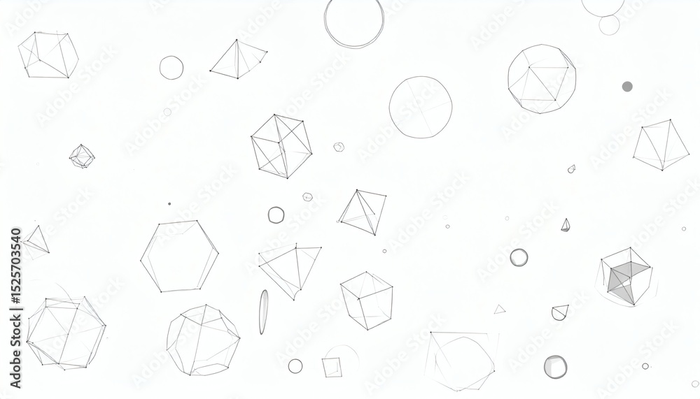 Obraz premium Abstract Geometric Shapes Background Wireframe Design Elements
