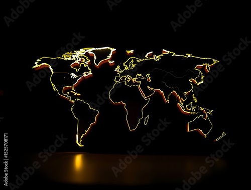 Illuminated World Map.