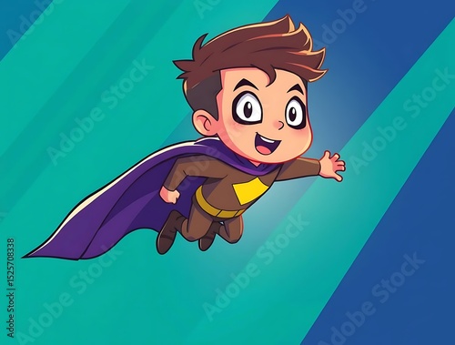 Kid Superhero Flying.