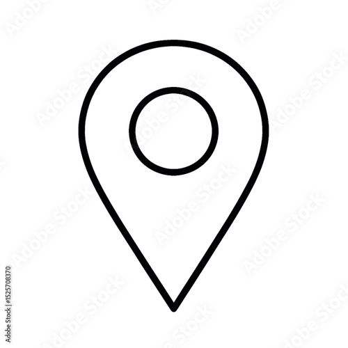 Outline Location Pin Icon - GPS, Navigation, Map Pointer, and Geo-Tag Line Art Vector