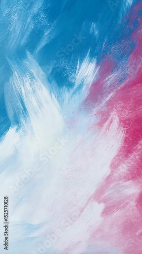 Wallpaper Mural Abstract painted canvas with bold brushstrokes in hues of blue, white, and pink blending seamlessly in textured background. Torontodigital.ca