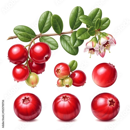 Red Cherries in Different Sizes and Shades photo