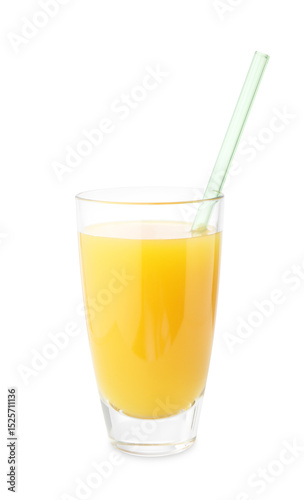 Wallpaper Mural Tasty mango juice in glass with straw isolated on white Torontodigital.ca