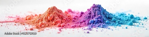 Vibrant pastel powder spills across a white surface, creating a colorful and textured background Perfect for crafting, art, and design projects Soft hues and delicate texture , background, art, hues