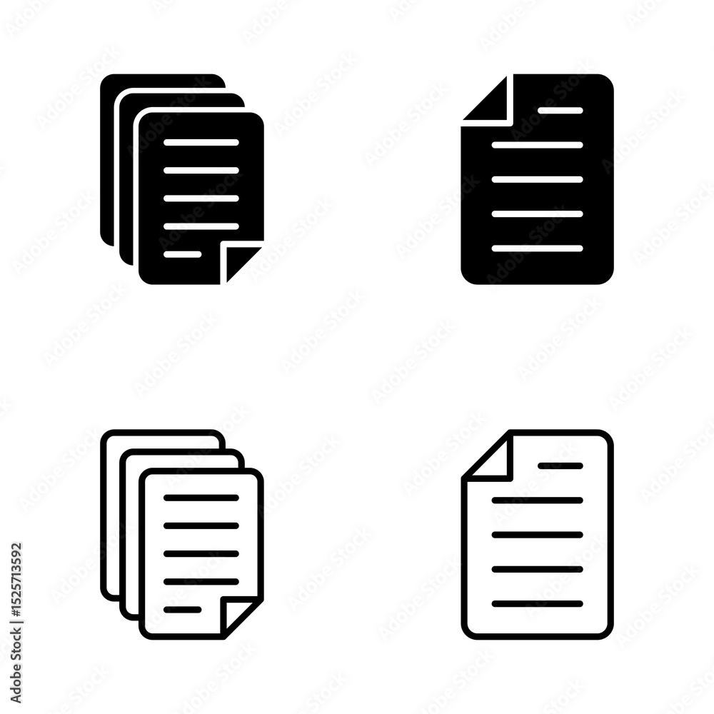 Document icon vector. Paper sign and symbol. File Icon Document icon vector. Paper sign and symbol. File Icon