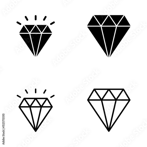 Diamond icon vector. diamond gems sign and symbol