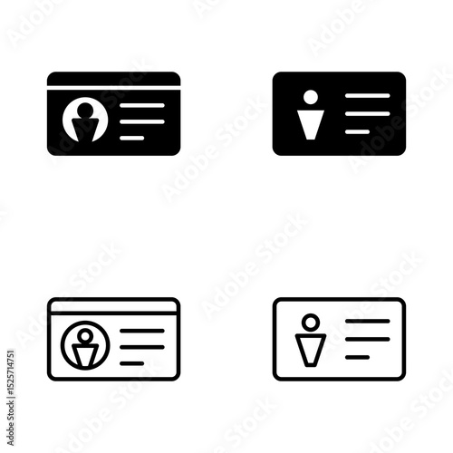 License icon vector. ID card icon. driver license, staff identification card