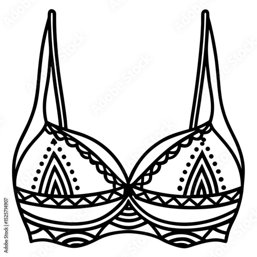 Simple Indian Bra Vector on White Background