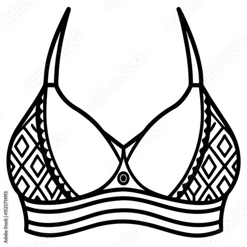 Simple Indian Bra Vector on White Background