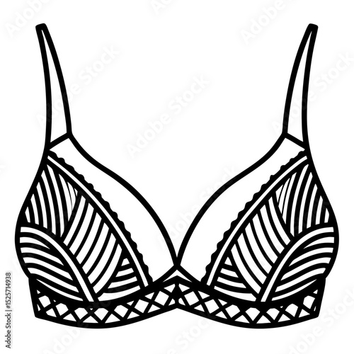 Simple Indian Bra Vector on White Background