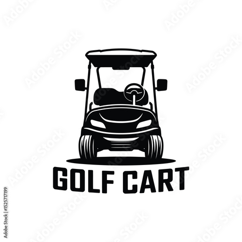 Classic Golf Cart Silhouette Design