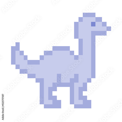 Retro Pixel Art Silhouette of a Dinosaur in a Minimalist Design Perfect for Nostalgia Enthusiasts