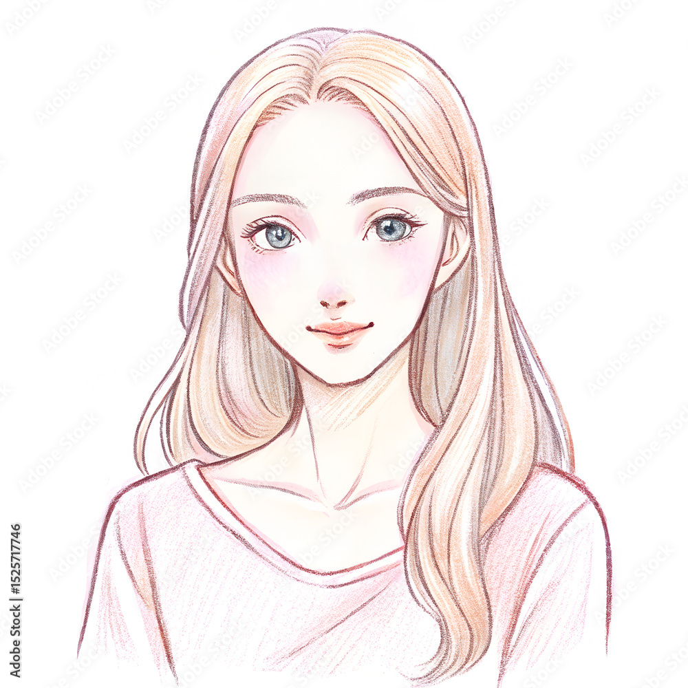 Portrait of a Young Woman with Long Blonde Hair Portrait of a Young Woman with Long Blonde Hair