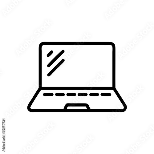 Work Laptop Sits on Desk Ready for Tasks in a Modern Office Setting