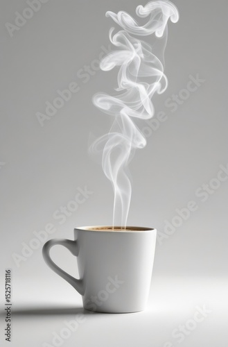 Taza de café con una halo de humo saliendo de ella.