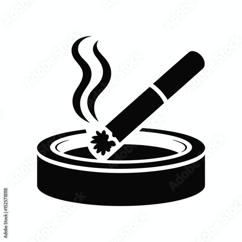 Smoking Cigarette in Ashtray Icon