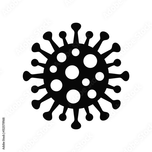 Virus Icon in Black and White