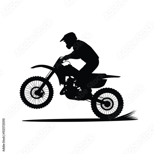 Motocross Rider in Mid Air Jump Silhouette