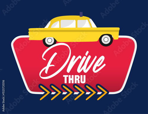 drive thru sign at restaurant